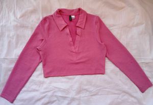 H&amp;m Ribbed Collared Top