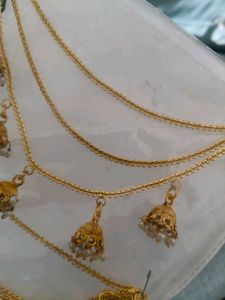 Golden Jhumka Ear Chains