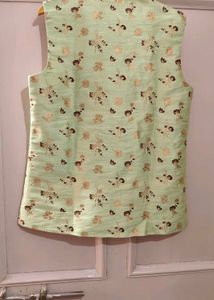 Fluorescent Jacket With Copper Kurta