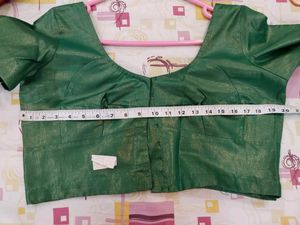 Green Brocade Blouse New Unused