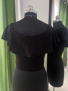 Zara Knit Black Offshoulder Top