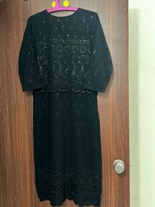 Elegant Black Embroidered Kurta