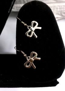 Handmade Silver Bow Earrings
