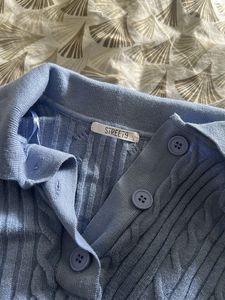 Blue Cable Knit Sweater