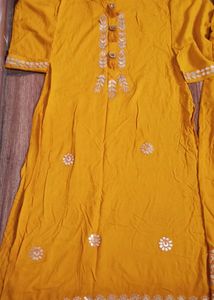 Mustard Yellow Sharara Set
