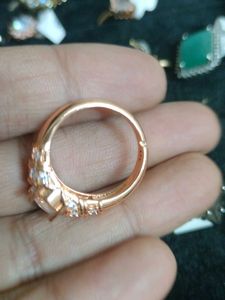 Elegant Rose Adjustable Gold Ring