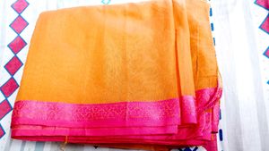 Orange &amp; Pink Saree