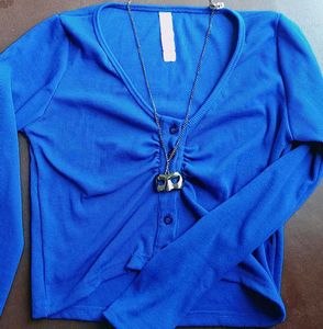 Full Sleeve Dark Blue Button Top 💙