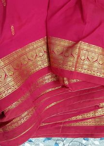 Pink Saree with Golden Border