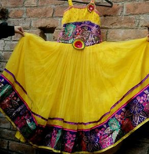 Yellow Sleeveless Gown