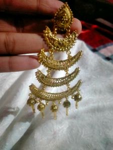 Gold Oxidised Earings