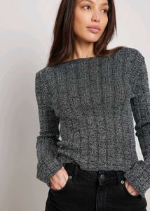 New with tag Pinterest Grey Ribbed Long Sleeve Top