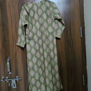 Green Printed Kurta Set