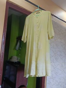 Yellow Embroidered Kurti