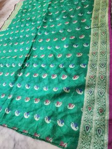 Banarsi Gajval Saree With Blouse Piece