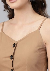 New Brown Button-Down Sundress