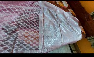 Pink And Silver Patterned Saree
