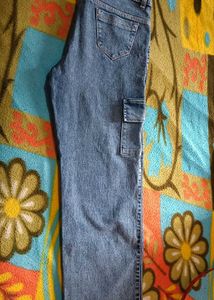 Blue Denim Cargo Pants