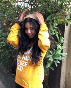 Ajio Yellow Sweatshirt