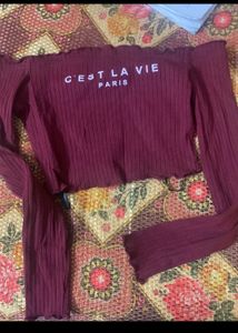 It&#39;s a Beautiful Red Crop Top Off shoulder
