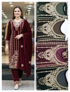 Elegant Black Velvet Embroidered Suit