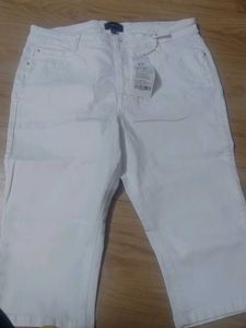 White Denim Bermuda Shorts