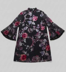 Floral Print Bell Sleeve Dress