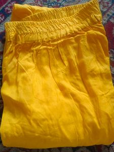 Yellow Elastic Waist Pants