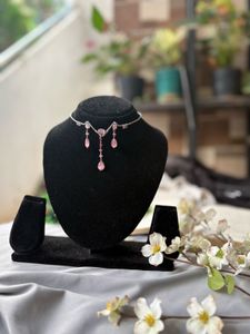 Pink Stone Choker Necklace