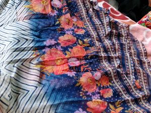 Unstitched Flower Print Suit