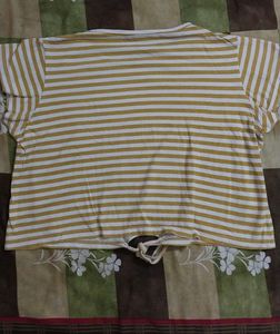 Striped Crop Top With Knot