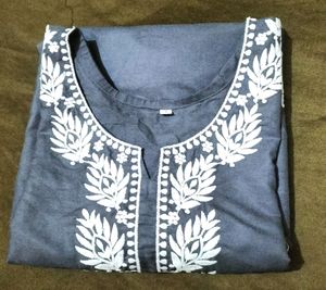 Grey Chicken Kari Short Kurta