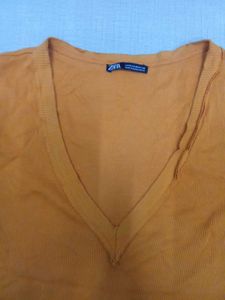 ZARA Orange V-Neck Tee
