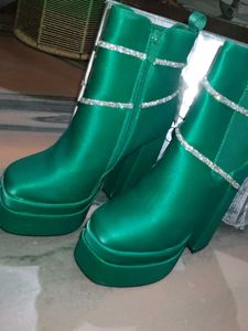 Green Platform Boots