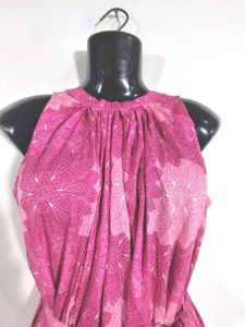 Pink Floral Dress Janasya
