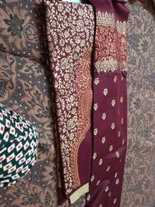 Pashmina Banarsi Work Suit With Shawl