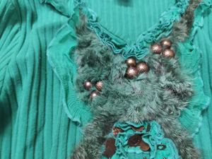 Nordic Inspired Green Stretchy Sweater