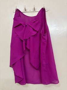 Purple Bow Detail Top