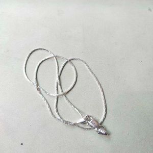 Pure Silver Tranding Thin Snack 🥨 Chain 16inch
