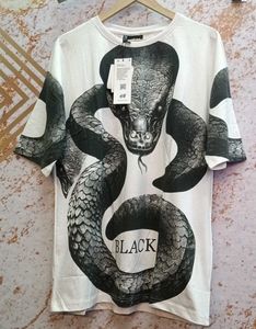 Snake Print Drop Shoulder T-Shirt