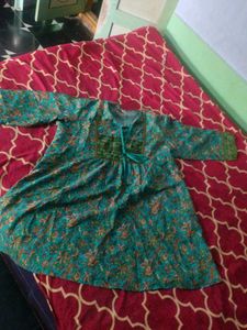 Green Floral Kurta