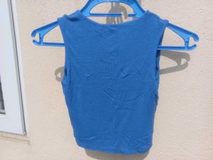 Blue Cut-Out Tank Top