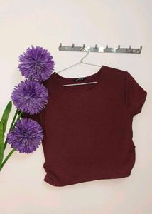 Burgundy Crop Top