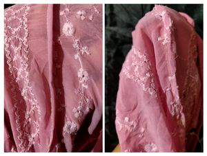 Altered Chikankari Embroidery Pink Georgette Dress