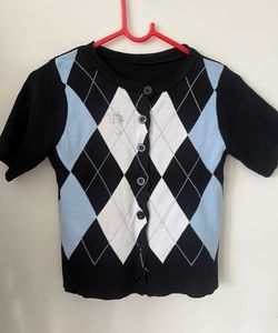 Argyle Pattern Cardigan