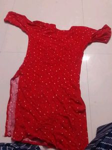 Red Printed Kurta
