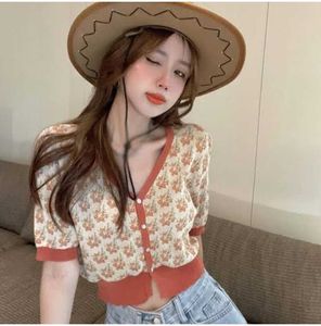 Floral Knit Cardigan Top