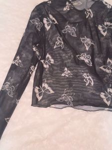 Urbanic black Mesh Top