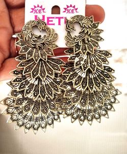 Golden Peacock Earrings