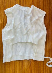 White Knit Vest Top